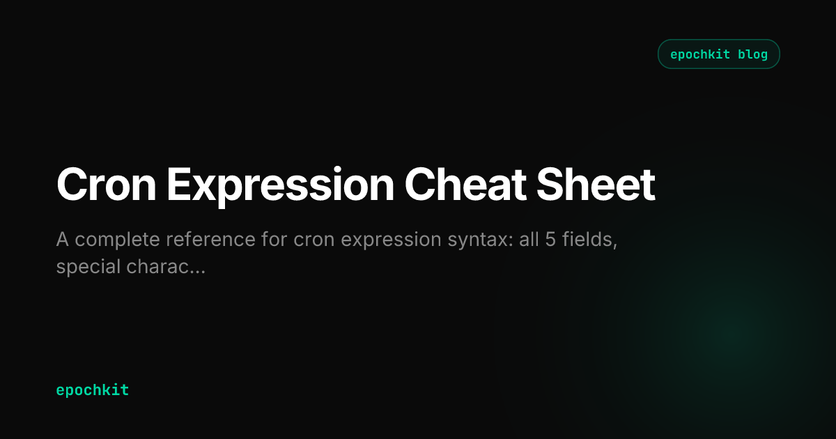 Cron Expression Cheat Sheet — epochkit